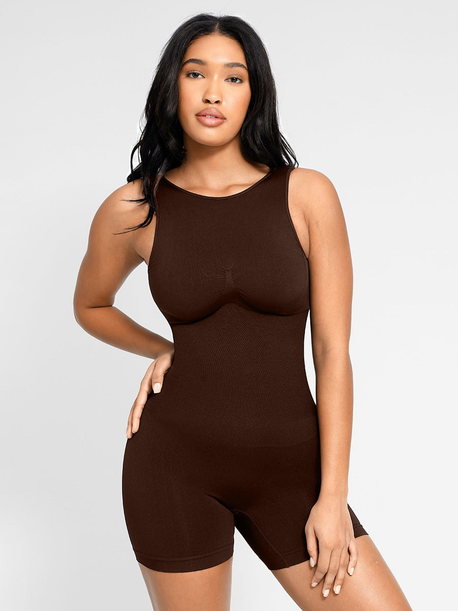 Round Neck U-Back Jumpsuit with Removable Cups
