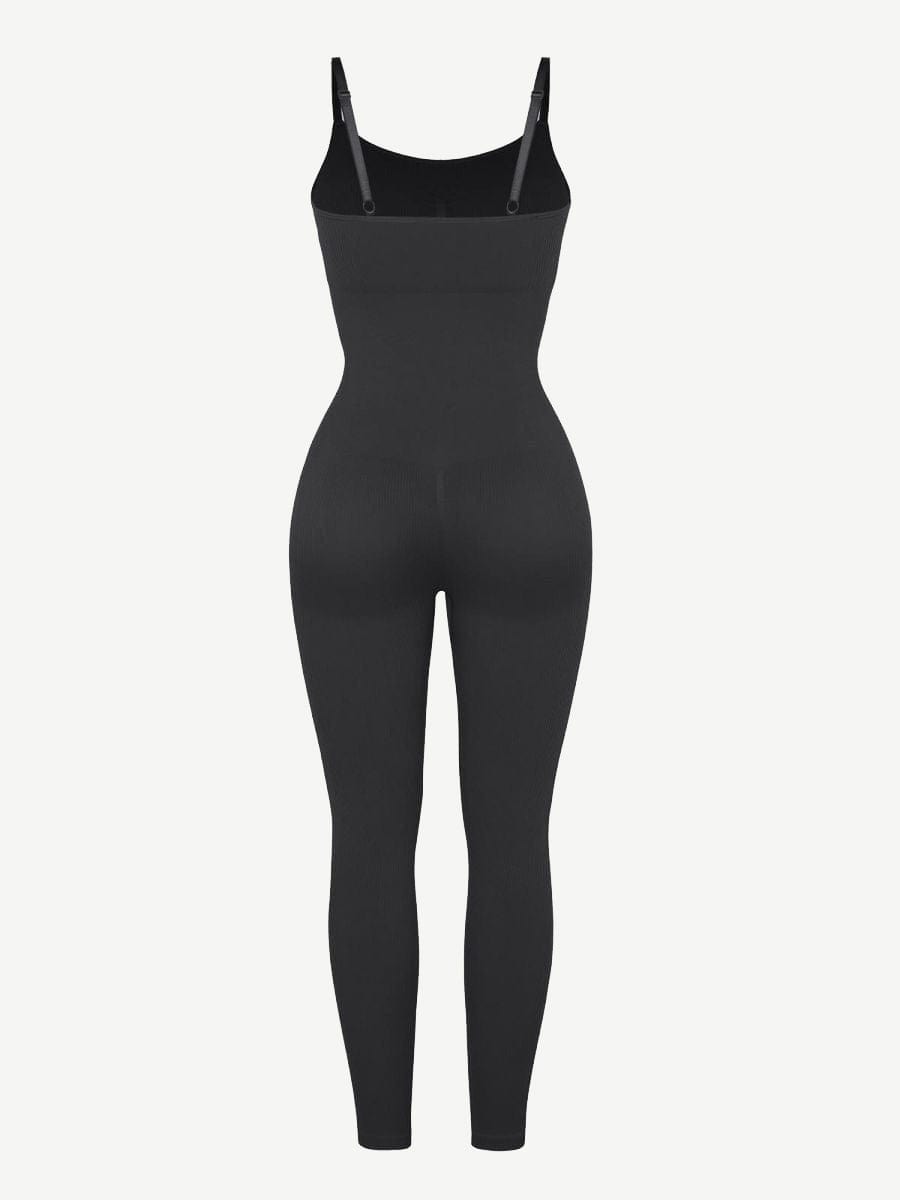 Ultra-Stretch Seamless Jumpsuit with Tummy Shaping & Detachable Cups