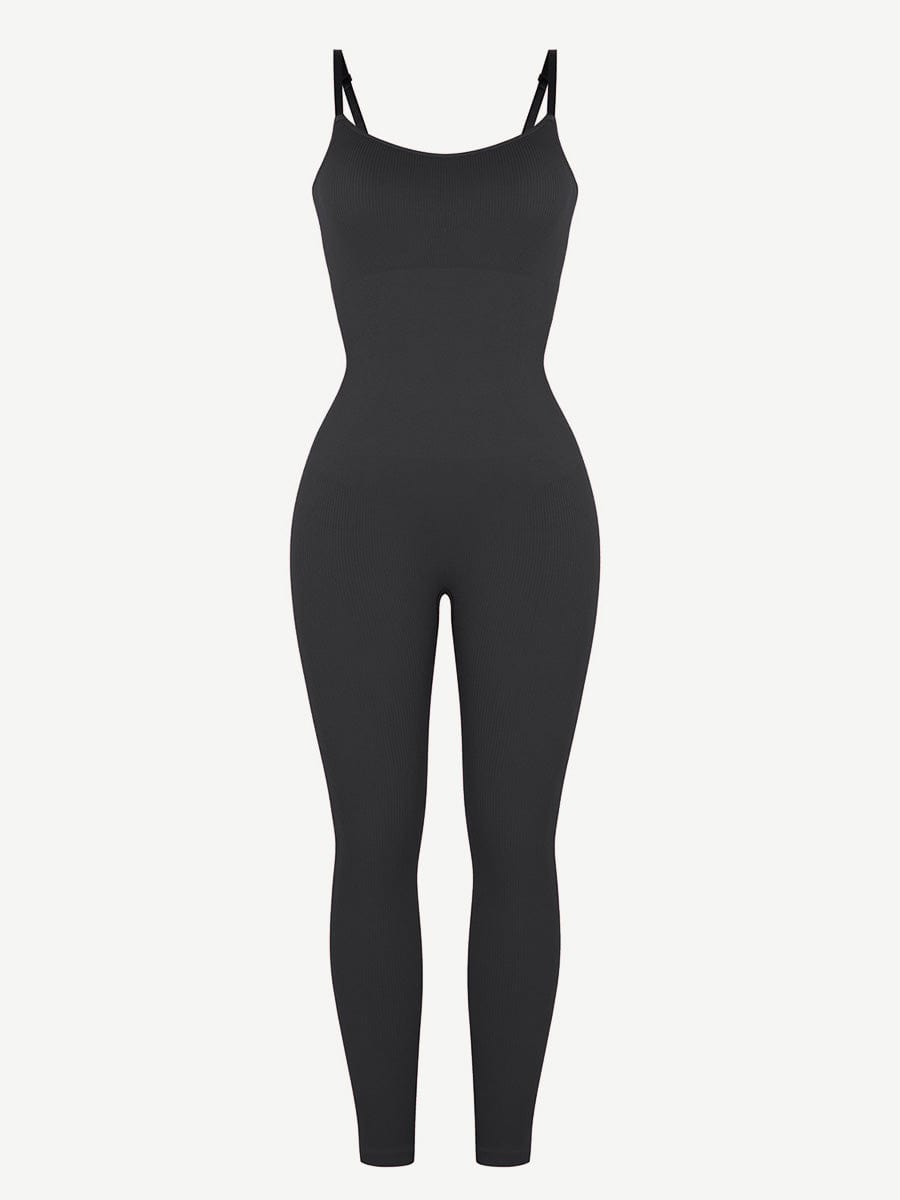 Ultra-Stretch Seamless Jumpsuit with Tummy Shaping & Detachable Cups