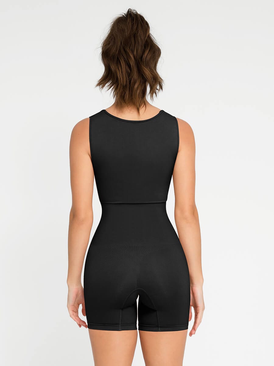 Square Neck Shaping Jumpsuit with Waist & Belly Control