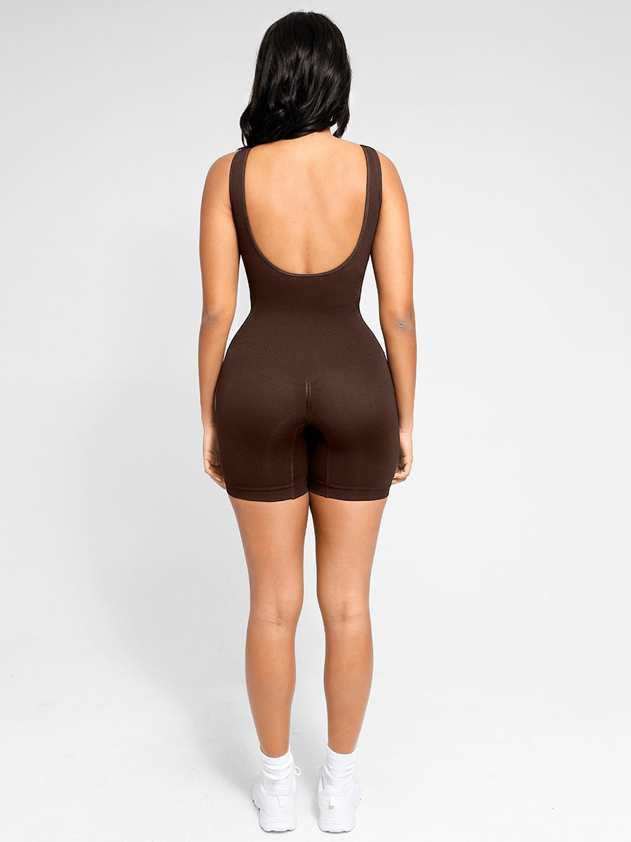 Round Neck U-Back Jumpsuit with Removable Cups