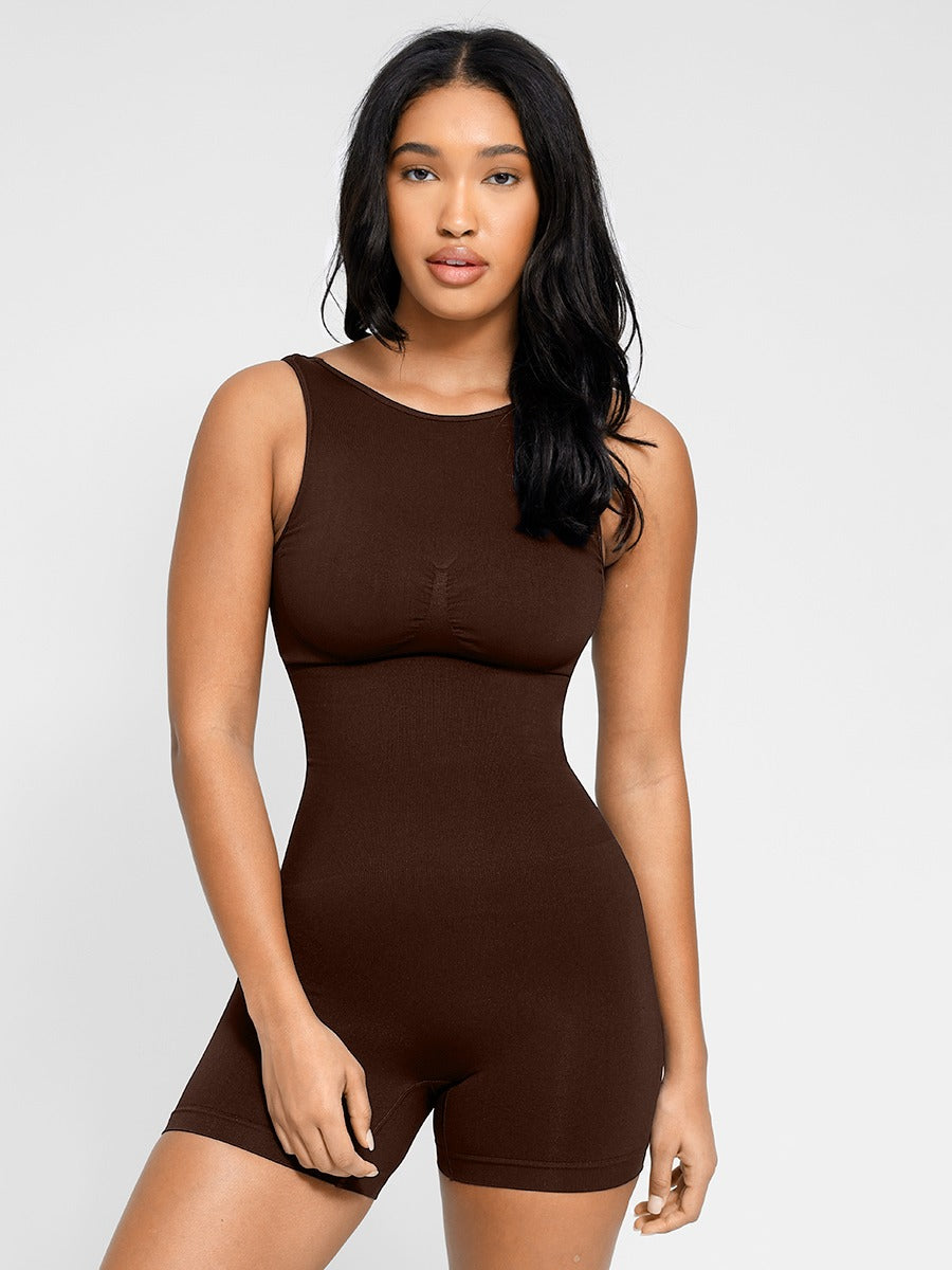 Round Neck U-Back Jumpsuit with Removable Cups