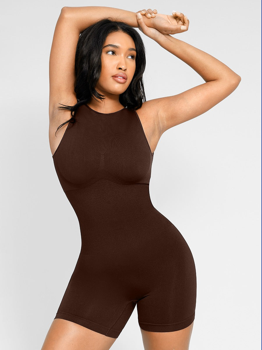 Round Neck U-Back Jumpsuit with Removable Cups