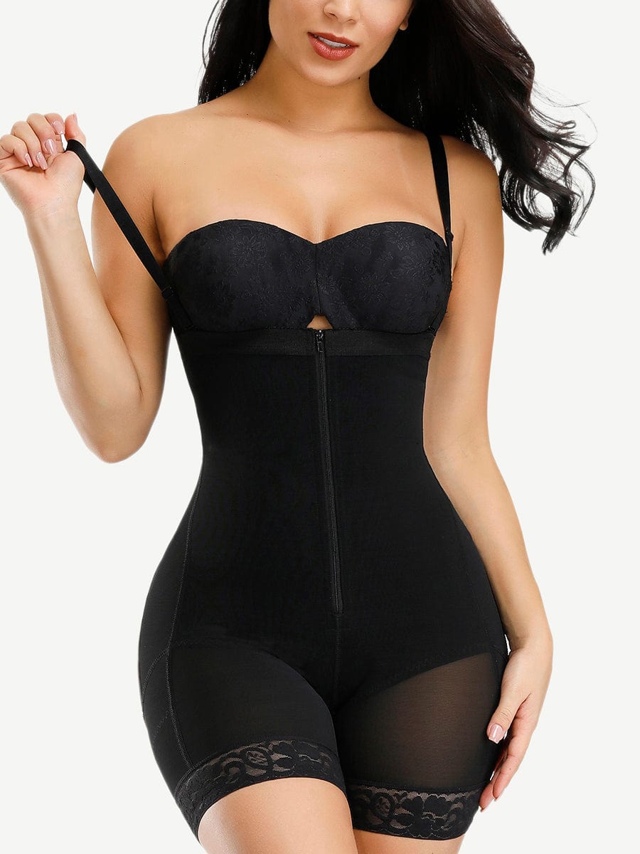 Detachable Strap Zippered Full Body Faja with Tummy Control