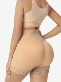 High-Waist Curve-Enhancing Shorts with Front Zipper and Butt Lift