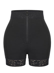 High-Waist Curve-Enhancing Shorts with Front Zipper and Butt Lift